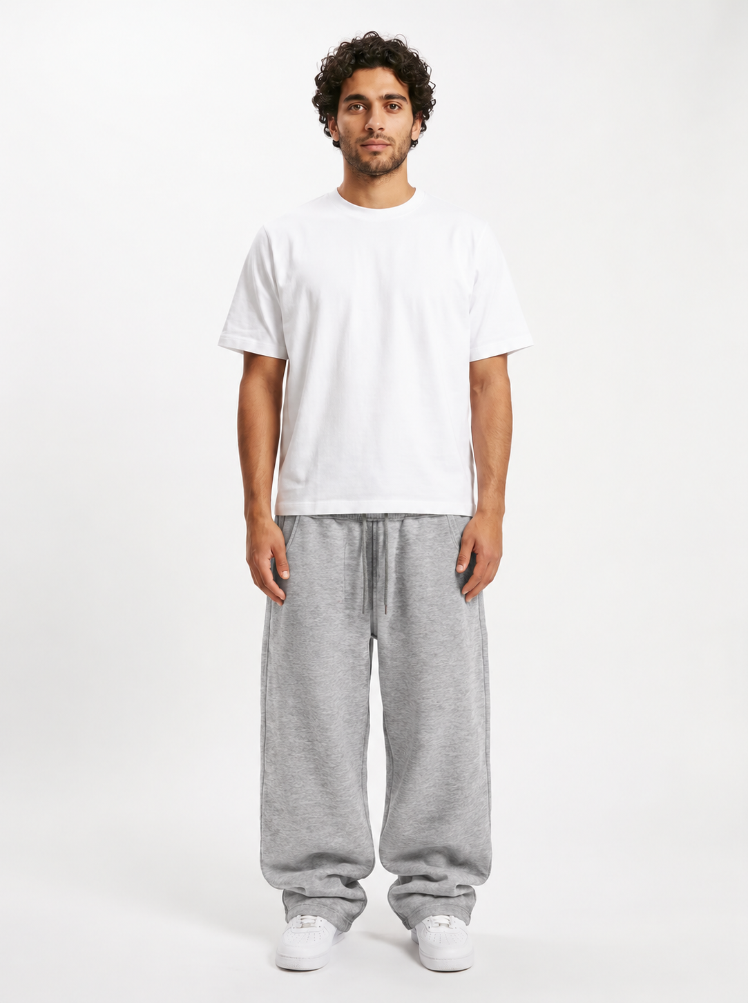 gray baggy sweatpants